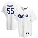 Dodgers 55 Albert pujols White Nike Cool Base Jersey Dzhi,baseball caps,new era cap wholesale,wholesale hats
